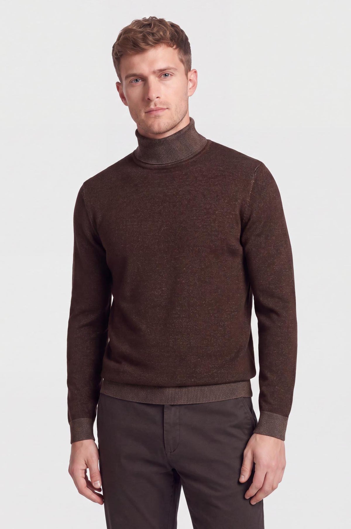 Pullover lupetto con trama vanisè|Colore:Moro