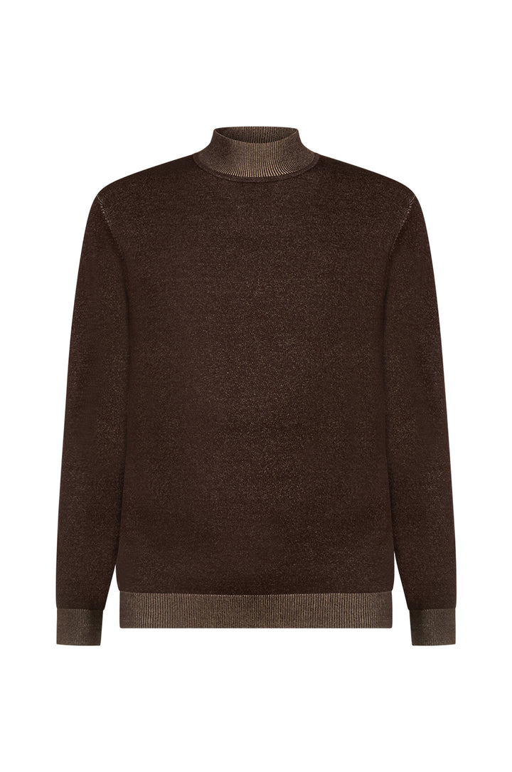 Pullover lupetto con trama vanisè|Colore:Moro