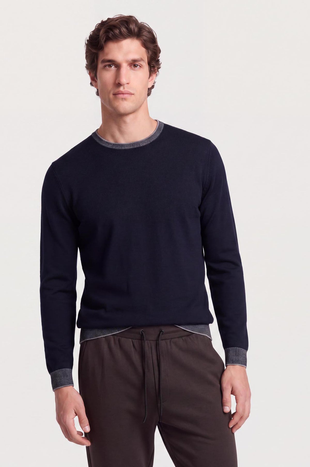 Pullover con trama vanisè|Colore:Blu/navy
