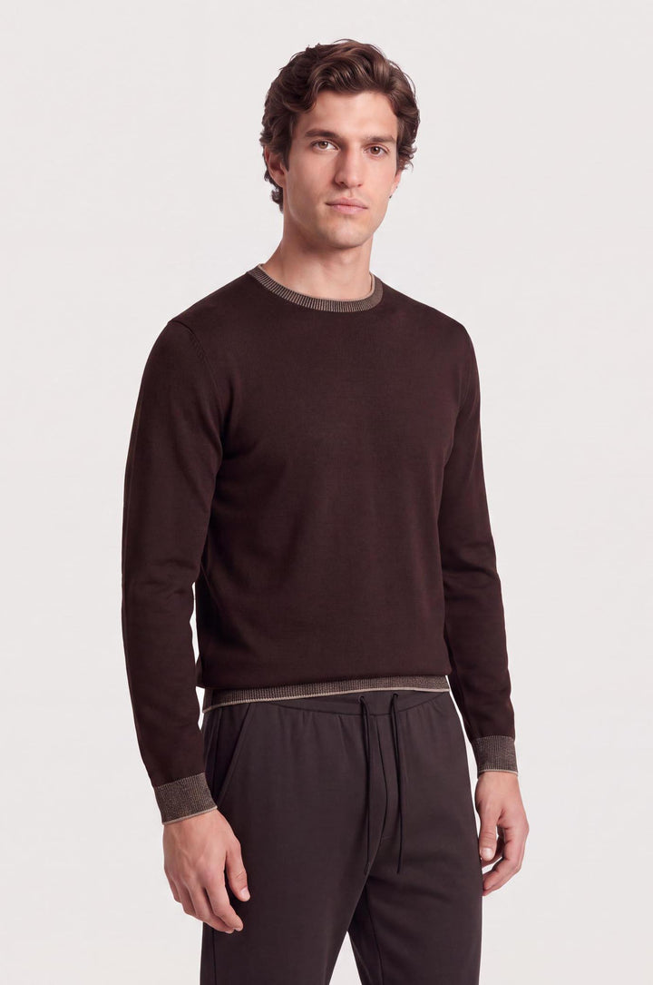 Pullover con trama vanisè|Colore:Moro