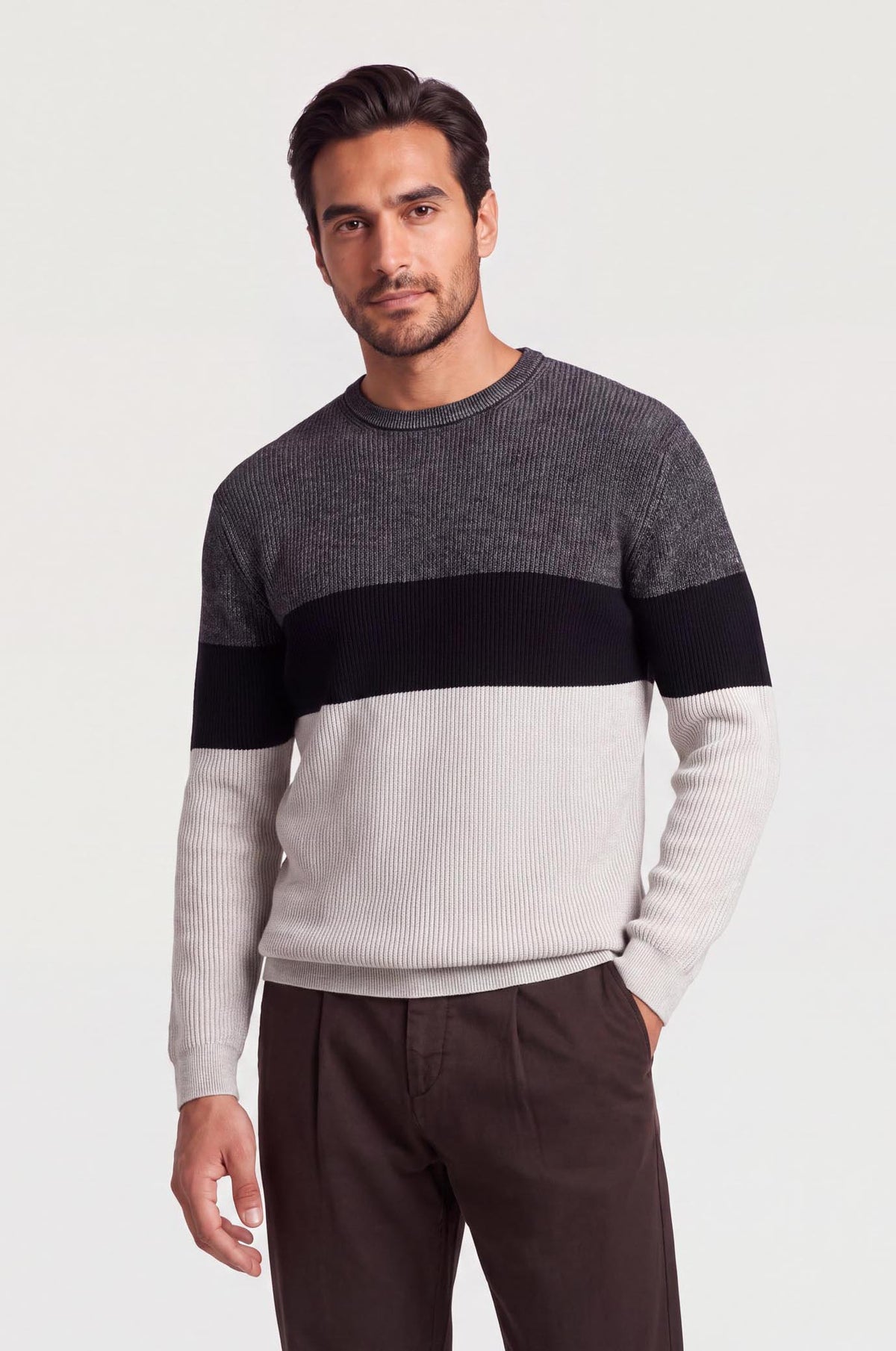 Pullover con trama|Colore:Blu/navy