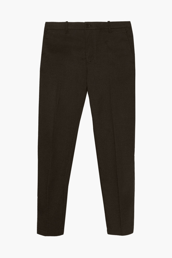 Pantaloni chinos jogger fit con trama|Colore:Moro