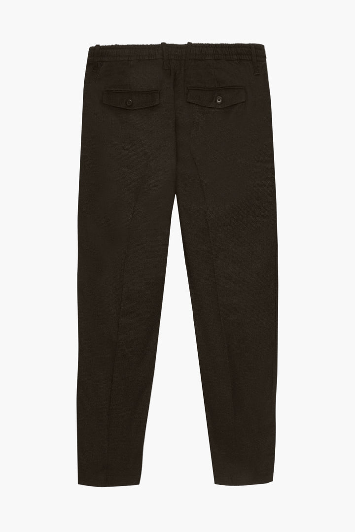 Pantaloni chinos jogger fit con trama|Colore:Moro