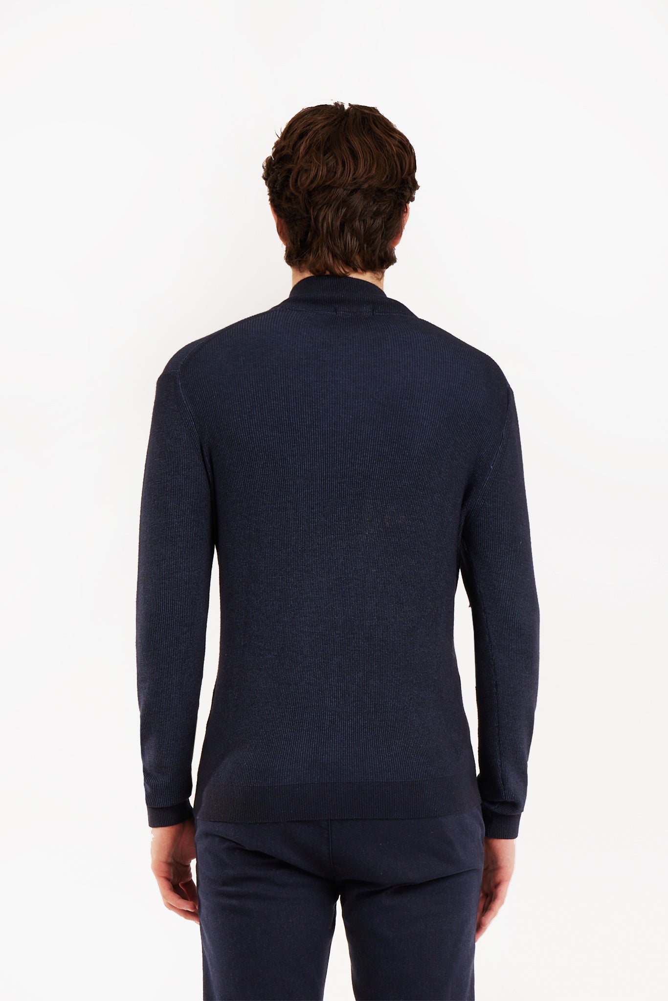 Pullover lupetto mezza zip