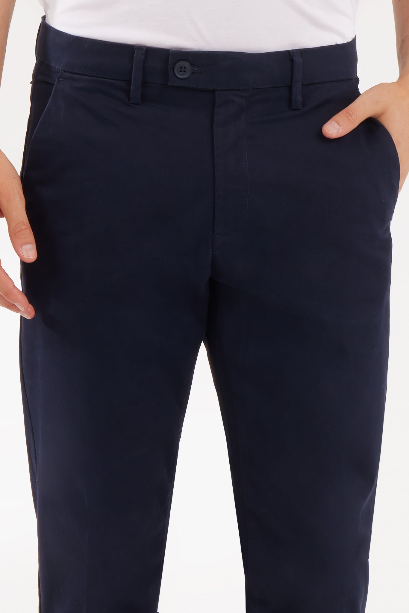 Pantaloni chinos slim fit raso